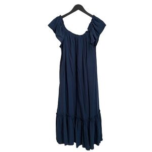 Millibon Blue Ruffled Maxi/Midi Dress I Size:L